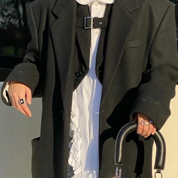 CDG Black Wool Coat - Picture 3 of 3